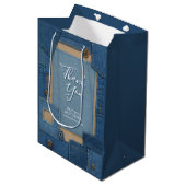 Blue Jean Baby Denim Baby Shower Medium Cadeauzakje (Voorkant Gekanteld)