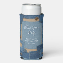 Blue Jean Baby Denim Baby Shower Seltzer Blikjeskoeler