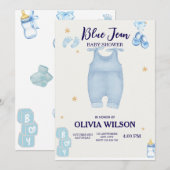 Blue jean baby denim baby shower uitnodiging (Voorkant / Achterkant)