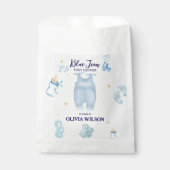 Blue jean baby denim baby shower uitnodiging bedankzakje (Voorkant)