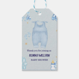 Blue jean baby denim baby shower uitnodiging cadeaulabel