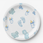 Blue jean baby denim baby shower uitnodiging papieren bordje (Voorkant)