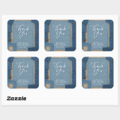 Blue Jean Baby Denim Baby Shower Vierkante Sticker (Vel)