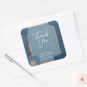 Blue Jean Baby Denim Baby Shower Vierkante Sticker (Envelop)