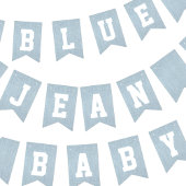 Blue Jean Baby Denim Baby shower Vlaggetjes