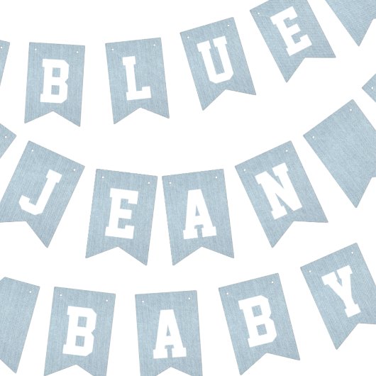 Blue Jean Baby Denim Baby shower Vlaggetjes