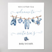 Blue Jean Baby Denim Baby shower waslijn Poster (Voorkant)