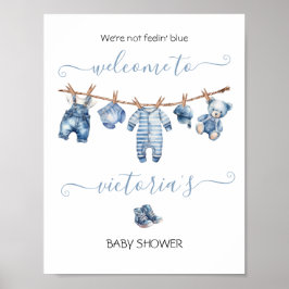 Blue Jean Baby Denim Baby shower waslijn Poster