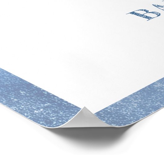 Blue Jean Baby Denim Baby shower Welkom Poster (Hoek)