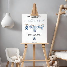 Blue Jean Baby Denim Baby shower Welkomstbord Poster