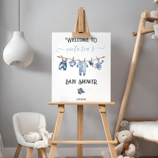 Blue Jean Baby Denim Baby shower Welkomstbord Poster