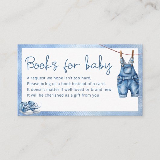 Blue Jean Baby Denim Boeken voor Baby Informatiekaartje (Voorkant)