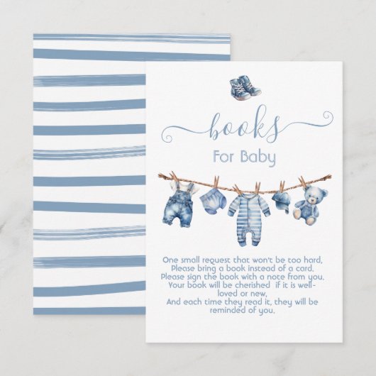 Blue Jean Baby Denim Boeken voor Baby Kaart (Voorkant / Achterkant)