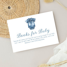 Blue Jean Baby Denim Boeken voor Baby shower Informatiekaartje