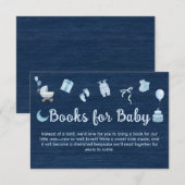 Blue Jean Baby Denim Boeken voor Baby shower Informatiekaartje (Voorkant / Achterkant)