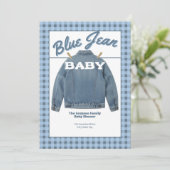 Blue Jean Baby - Denim Bruiloft Uitnodiging op Maa (Staand voorkant)