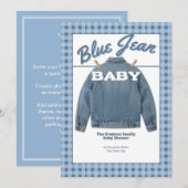 Blue Jean Baby - Denim Bruiloft Uitnodiging op Maa (Voorkant / Achterkant)
