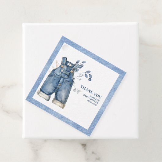 Blue jean baby Denim Country Baby shower Bedankjes Labels (In situ)