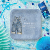 Blue jean baby Denim Country Baby shower Papieren Bordje (Feest)