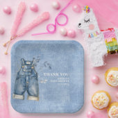 Blue jean baby Denim Country Baby shower Papieren Bordje (Feest)