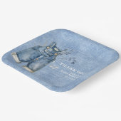 Blue jean baby Denim Country Baby shower Papieren Bordje (Gebogen)