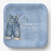 Blue jean baby Denim Country Baby shower Papieren Bordje (Voorkant)
