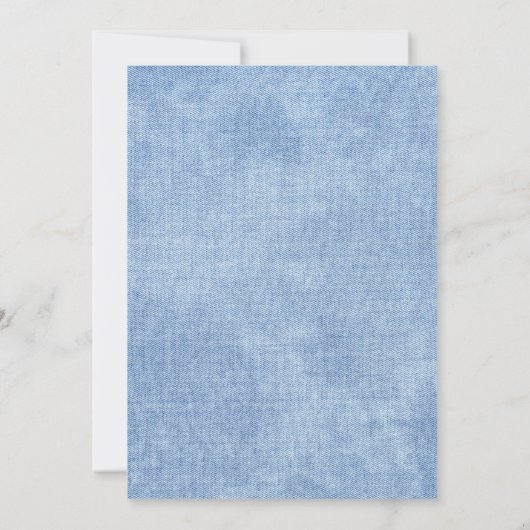 Blue Jean baby Denim Country western baby shower Kaart (Achterkant)