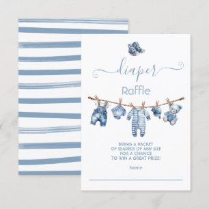 Blue Jean Baby Denim Luier Raffle Kaart