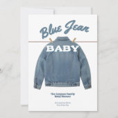 Blue Jean Baby - Denim Shower Custom Invitation Kaart (Voorkant)