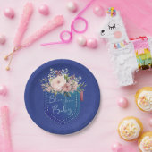 Blue Jean Baby Denim Shower Papieren Bordje (Feest)