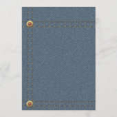 Blue Jean Baby Denim Teddy Advieskaart (Achterkant)