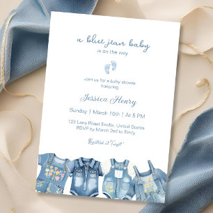Blue Jean Baby is onderweg naar Baby shower Kaart