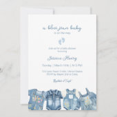 Blue Jean Baby is onderweg naar Baby shower Kaart (Voorkant)
