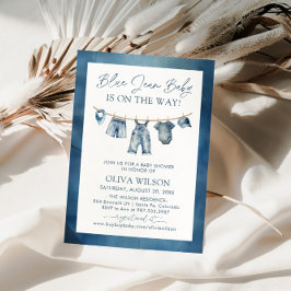 Blue Jean Baby is onderweg naar het Baby shower Kaart
