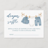 Blue Jean Baby Luier Raffle Baby shower Informatiekaartje (Voorkant)