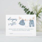 Blue Jean Baby Luier Raffle Baby shower Informatiekaartje (Staand voorkant)