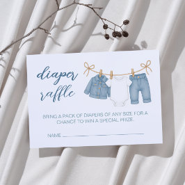 Blue Jean Baby Luier Raffle Baby shower Informatiekaartje