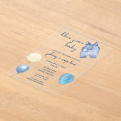 Blue Jean Baby | Modern Baby shower | Ballonnen Acryl Uitnodigingen (Laagn)