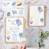 Blue Jean Baby | Modern Baby shower | Ballonnen Folie Uitnodiging