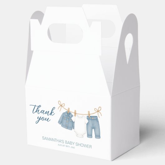 Blue Jean Baby op weg naar Baby shower Bedankdoosjes (Geopend)