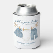 Blue Jean Baby op weg naar Baby shower Blikjeskoeler (Blikje Voorkant)