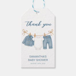 Blue Jean Baby op weg naar Baby shower Cadeaulabel