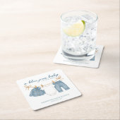 Blue Jean Baby op weg naar Baby shower Kartonnen Onderzetters (Insitu)