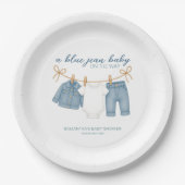 Blue Jean Baby op weg naar Baby shower Papieren Bordje (Voorkant)