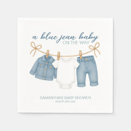 Blue Jean Baby op weg naar Baby shower Servet