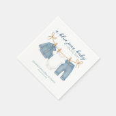 Blue Jean Baby op weg naar Baby shower Servet (Hoek)