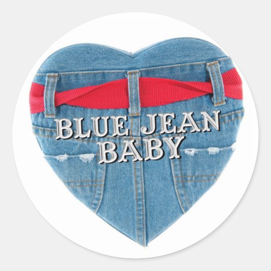 Blue Jean Baby ronde Sticker (Voorkant)