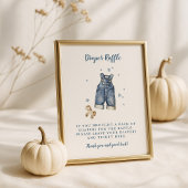 Blue Jean Baby shower 8x10 Luier Raffle Sign Poster