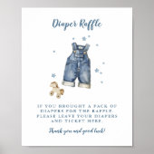 Blue Jean Baby shower 8x10 Luier Raffle Sign Poster (Voorkant)