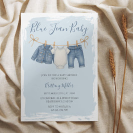 Blue Jean Baby shower Baby Outfit Kaart